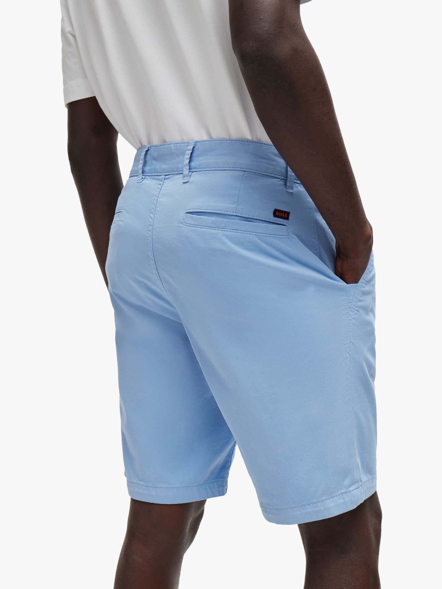 BOSS Slim Fit Chino Shorts, Pastel Blue, 29