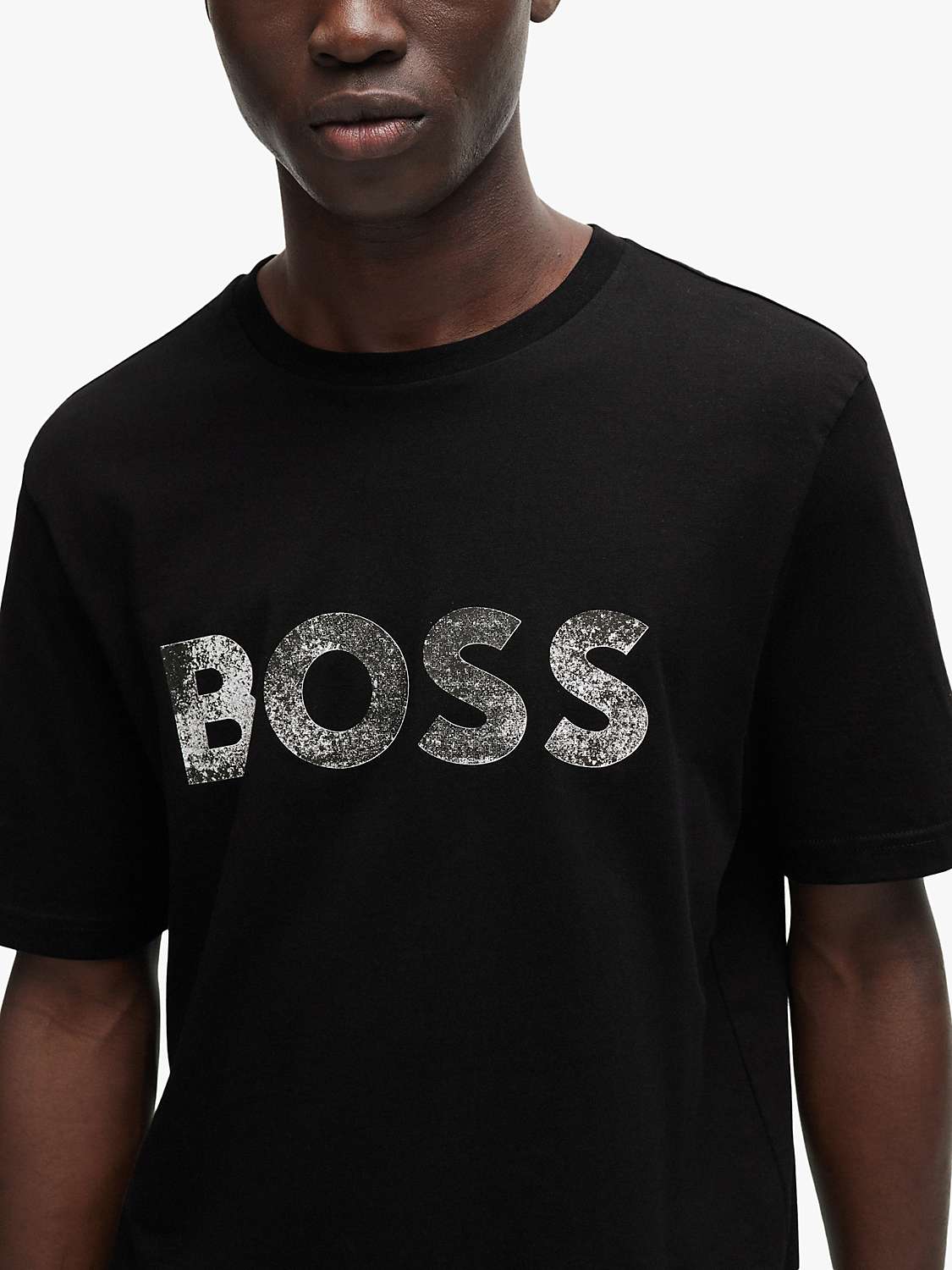 Buy BOSS Regular Fit Lightweight T-Shirt, Black Online at johnlewis.com