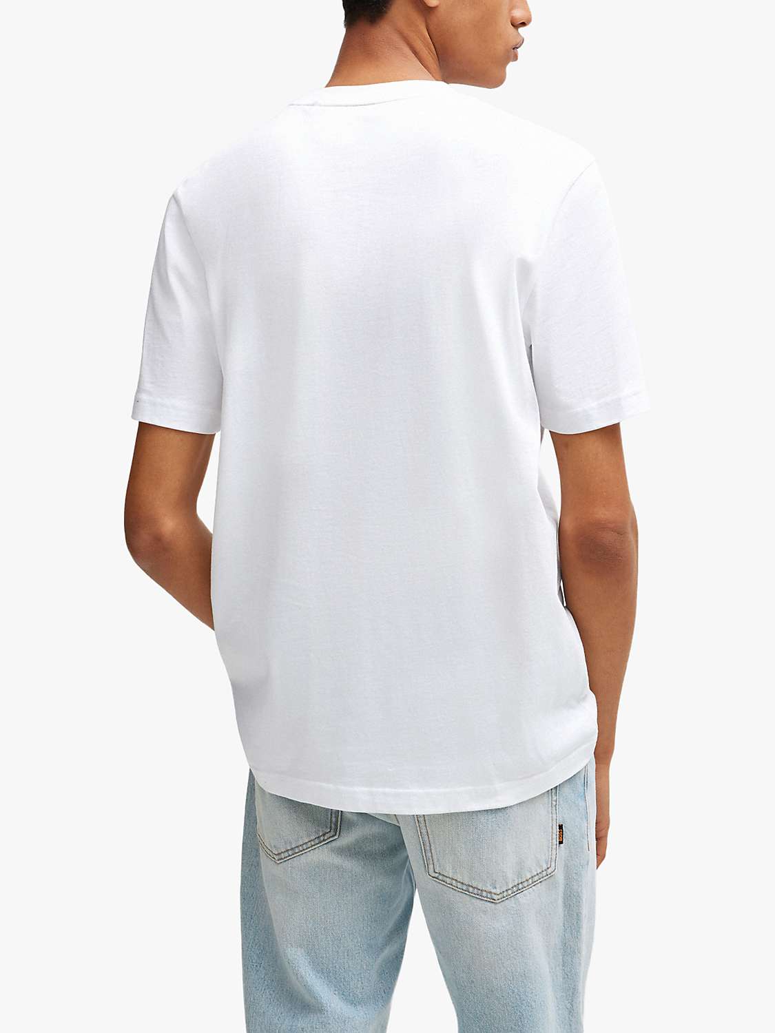 Buy BOSS Bossocean Cotton Logo T-Shirt, White Online at johnlewis.com