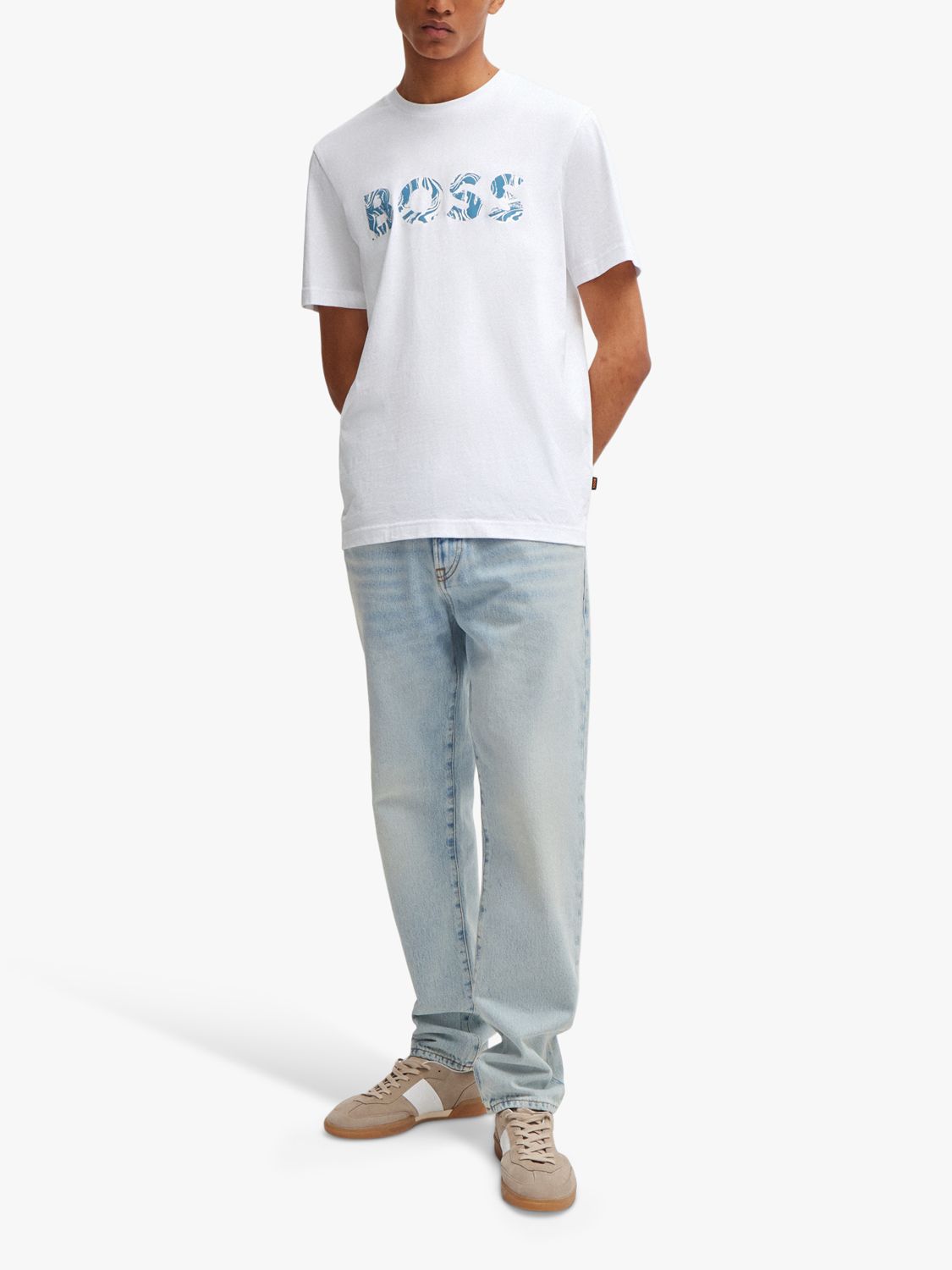 BOSS Bossocean Cotton Logo T-Shirt, White, XXXXXL