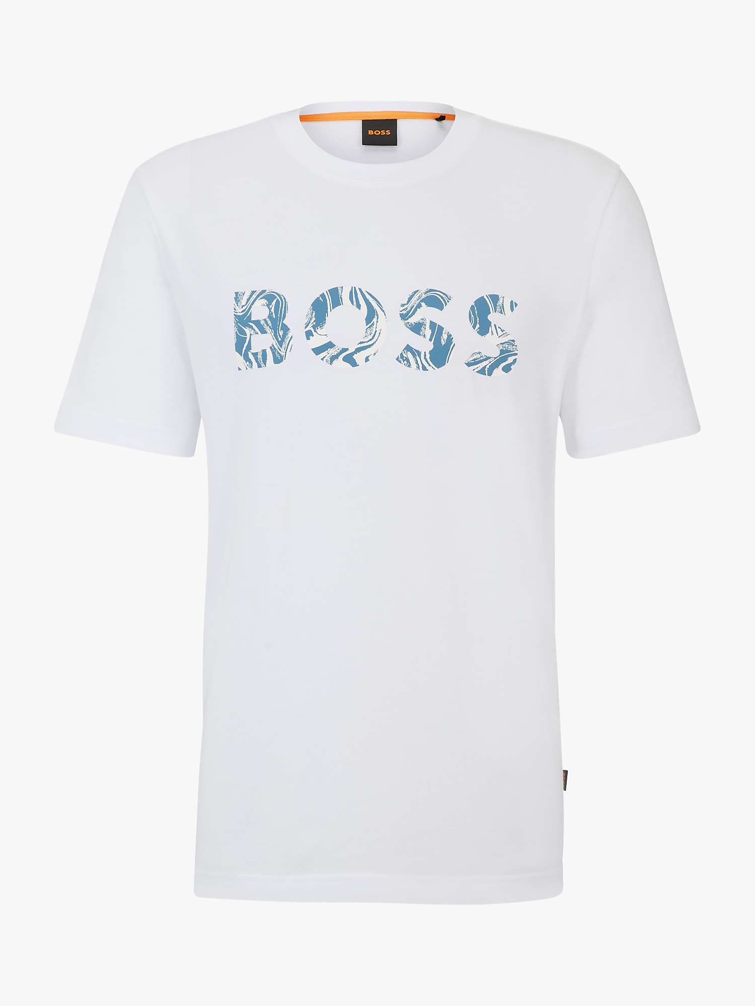 Buy BOSS Bossocean Cotton Logo T-Shirt, White Online at johnlewis.com