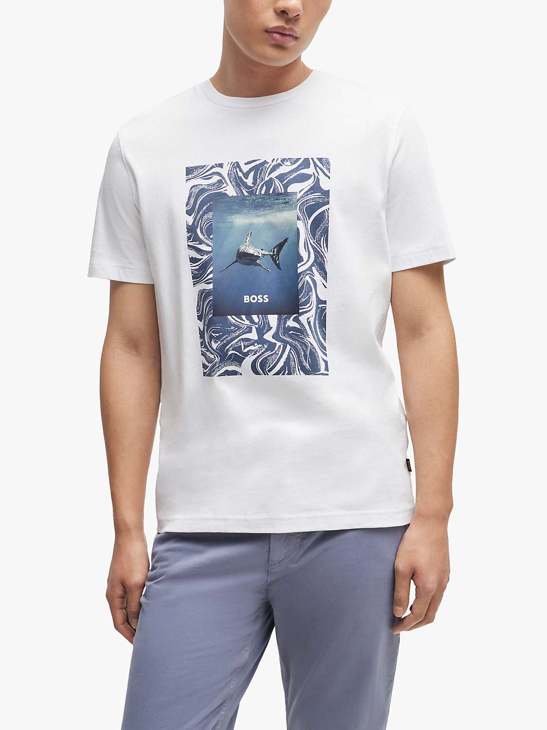 Buy BOSS Tucan Cotton T-Shirt, White Online at johnlewis.com