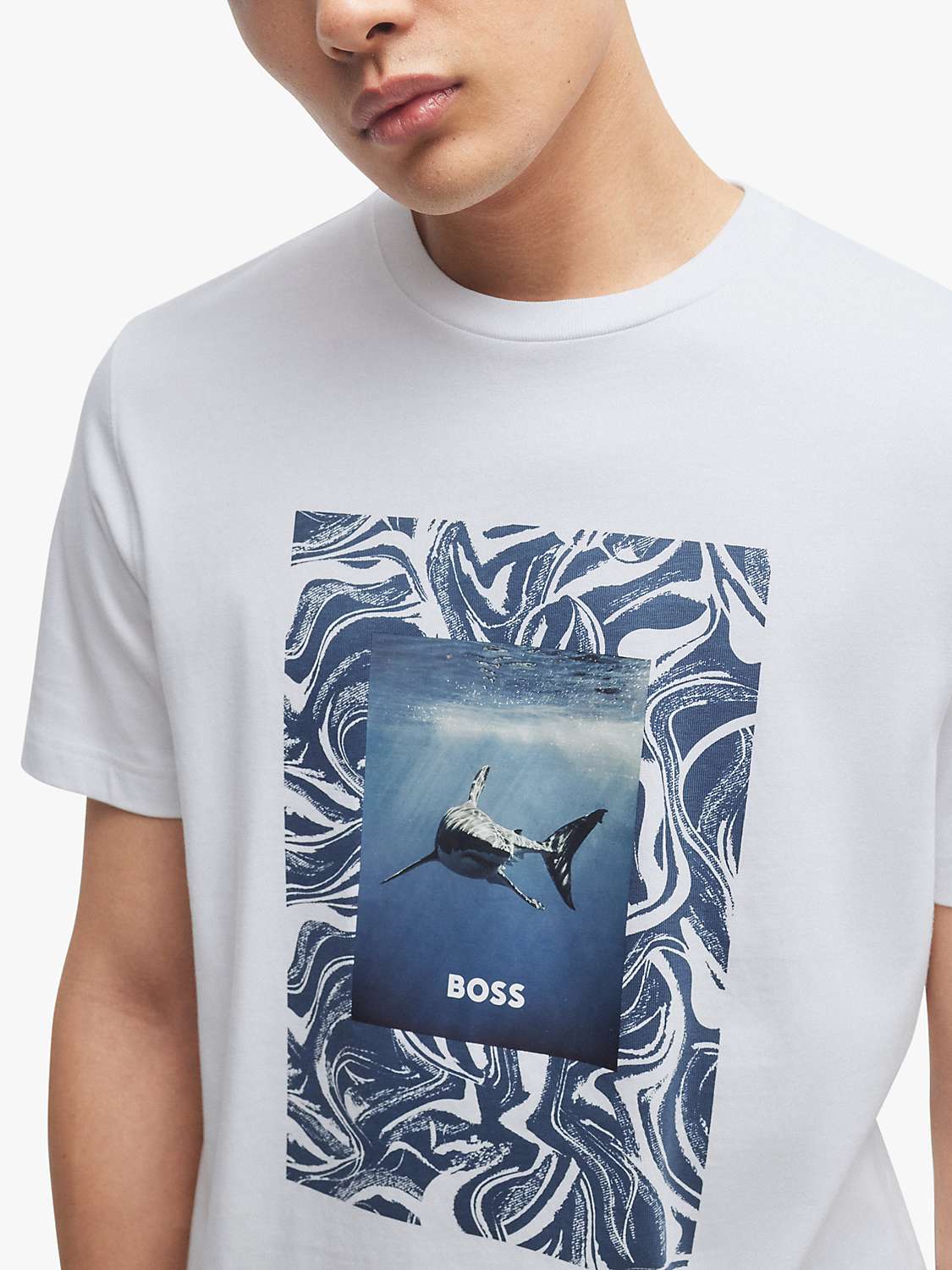 Buy BOSS Tucan Cotton T-Shirt, White Online at johnlewis.com