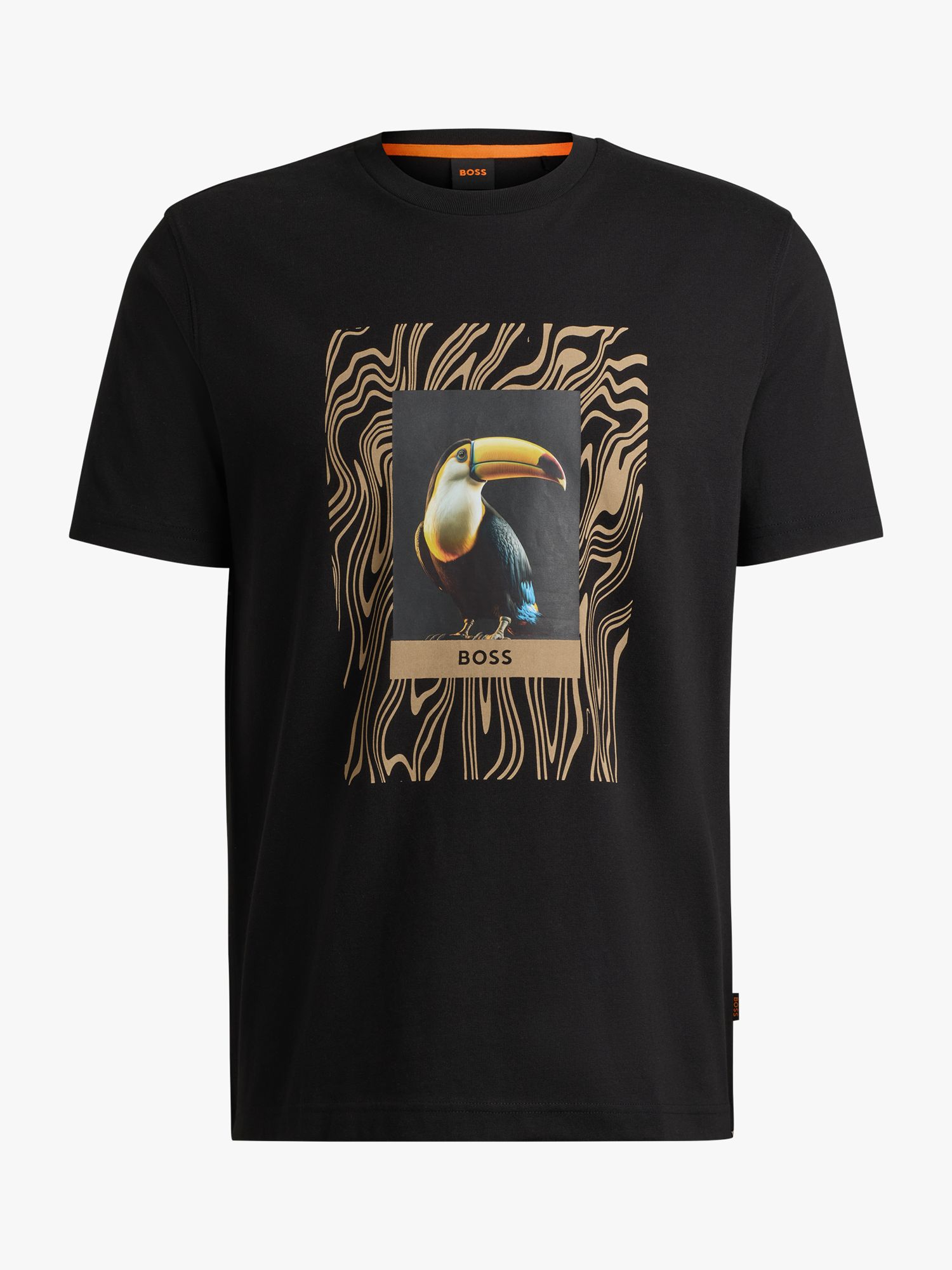BOSS Tucan Regular Fit T-Shirt, Black, S