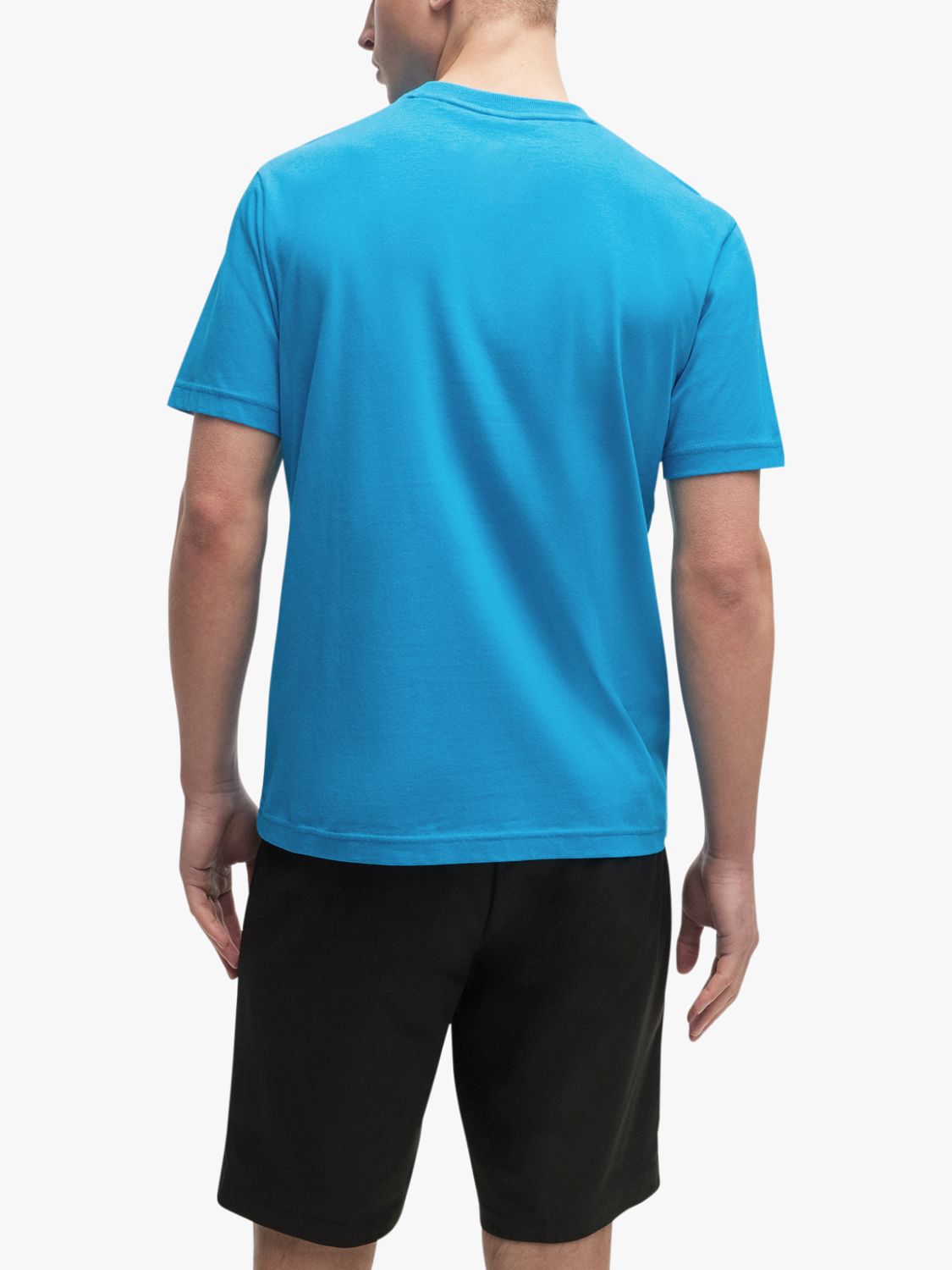 Buy BOSS Flag Artwork Cotton T-Shirt, Turquoise Online at johnlewis.com