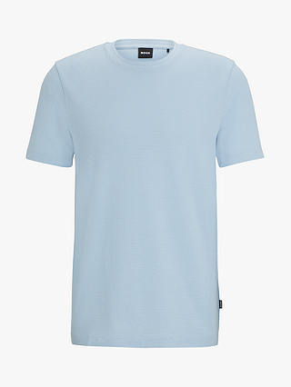 BOSS Tiburt Textured T-Shirt, Light/Pastel Blue