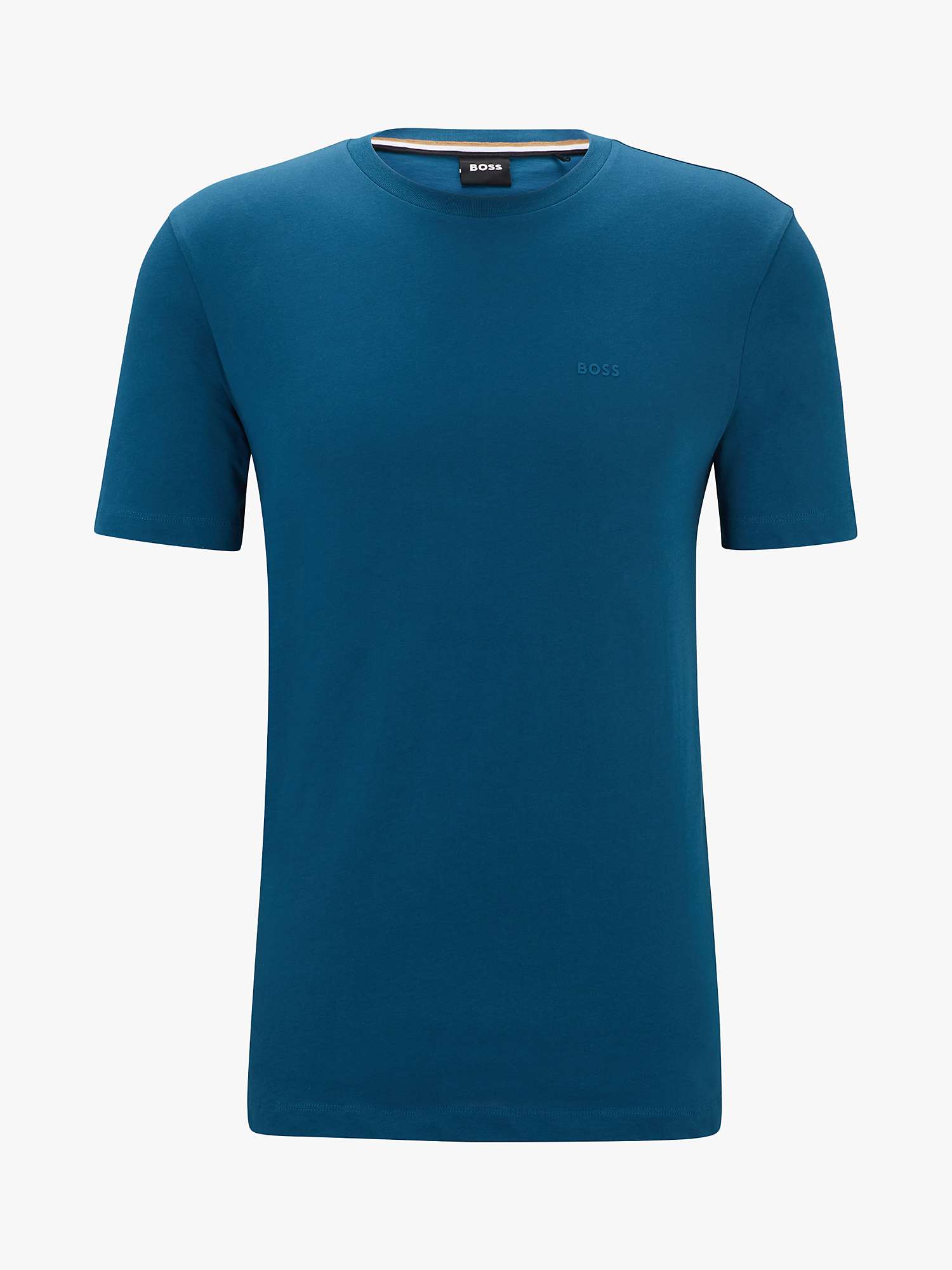 Buy BOSS Thompson Short Sleeve T-Shirt, Open Blue Online at johnlewis.com