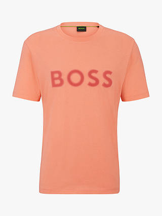 BOSS Large 3D Mesh Logo T-Shirt, Orange