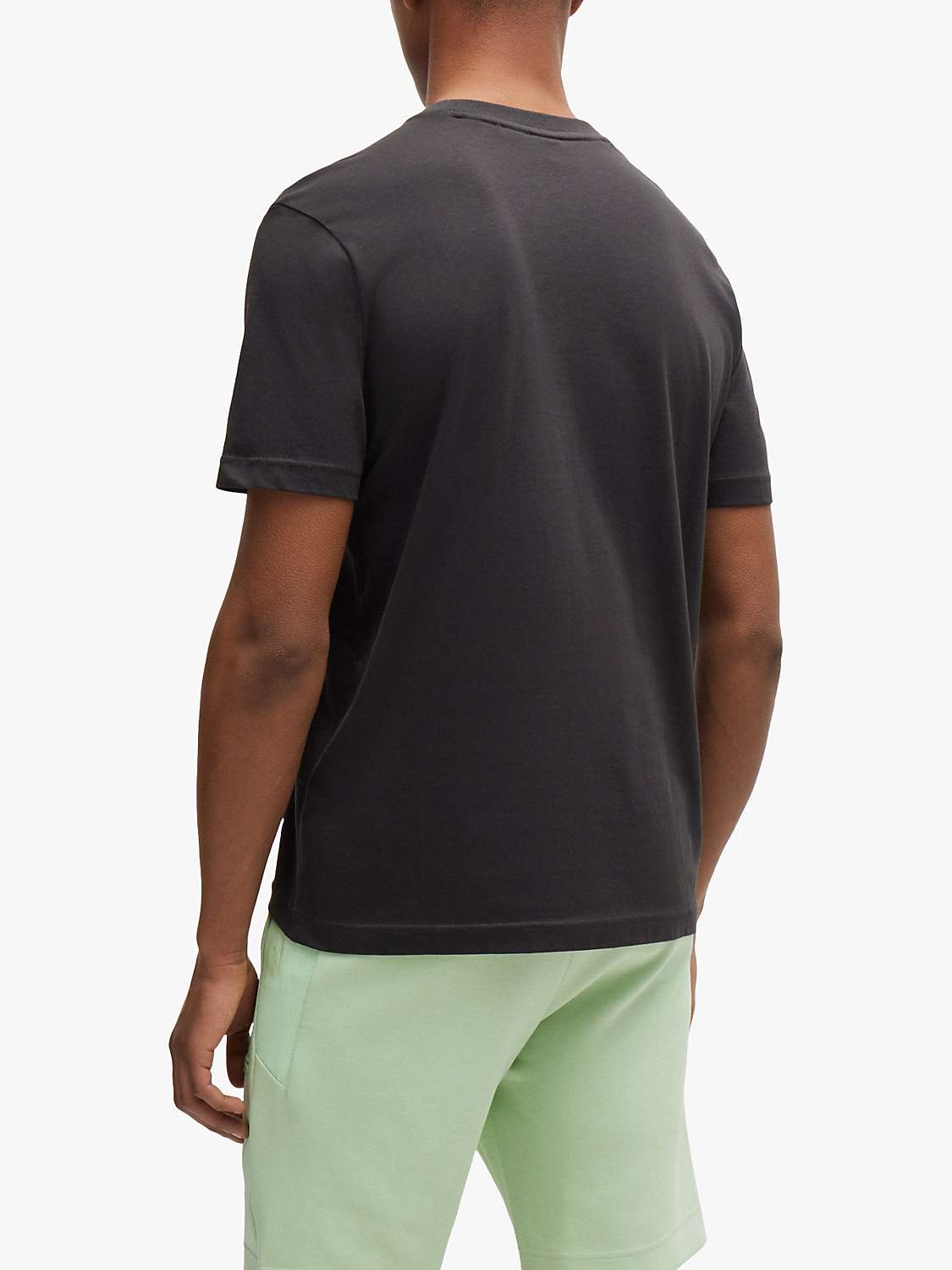 Buy BOSS Flag Short Sleeve T-Shirt, Charcoal Online at johnlewis.com