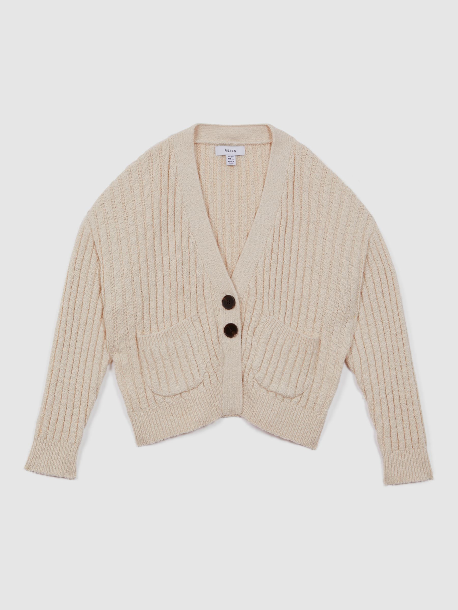 Buy Reiss Kids' Anabelle Cord Knitted Cardigan, Ivory Online at johnlewis.com