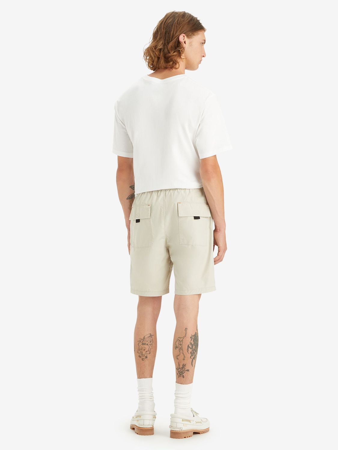 Levi's Utility Belted Shorts, Feather Gray at John Lewis & Partners