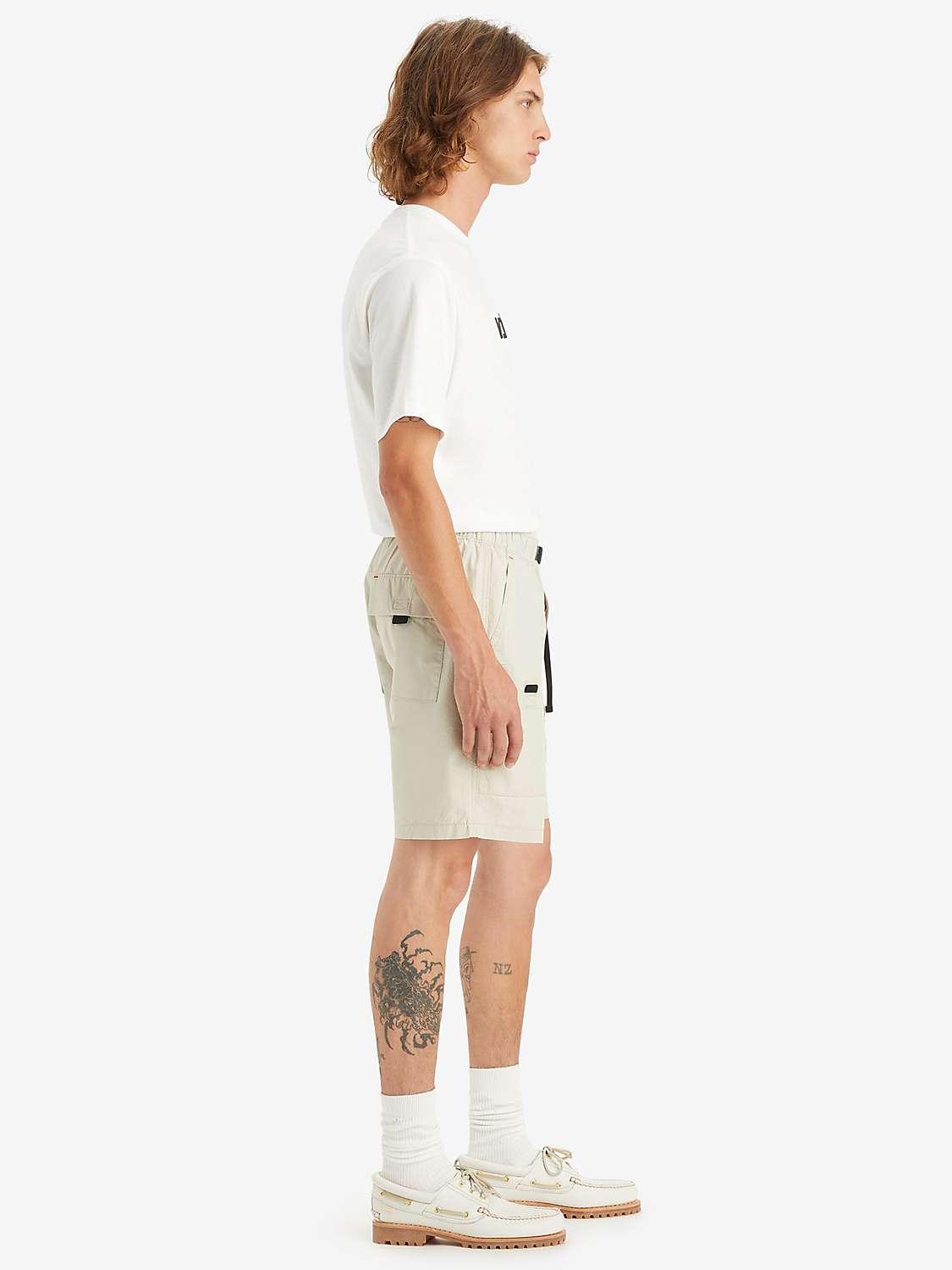 Buy Levi's Utility Belted Shorts, Feather Gray Online at johnlewis.com