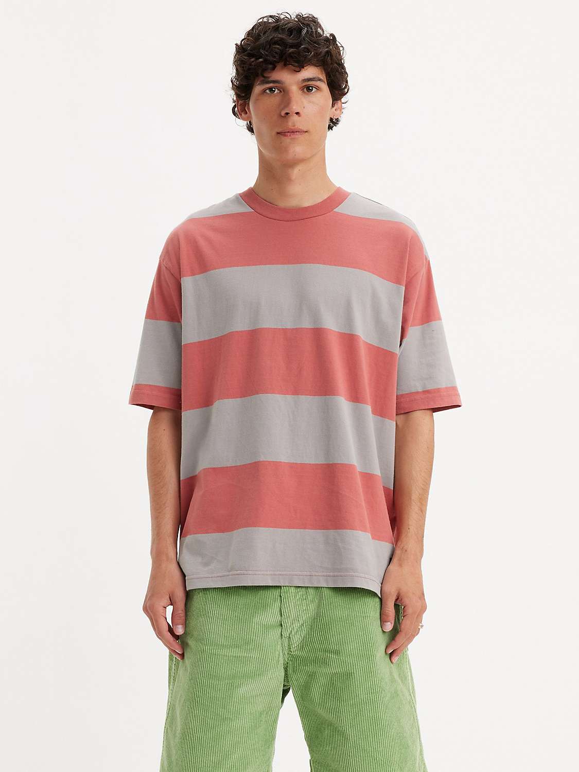 Buy Levi's Skate Graph Big Stripe T-Shirt, Orange/Grey Online at johnlewis.com