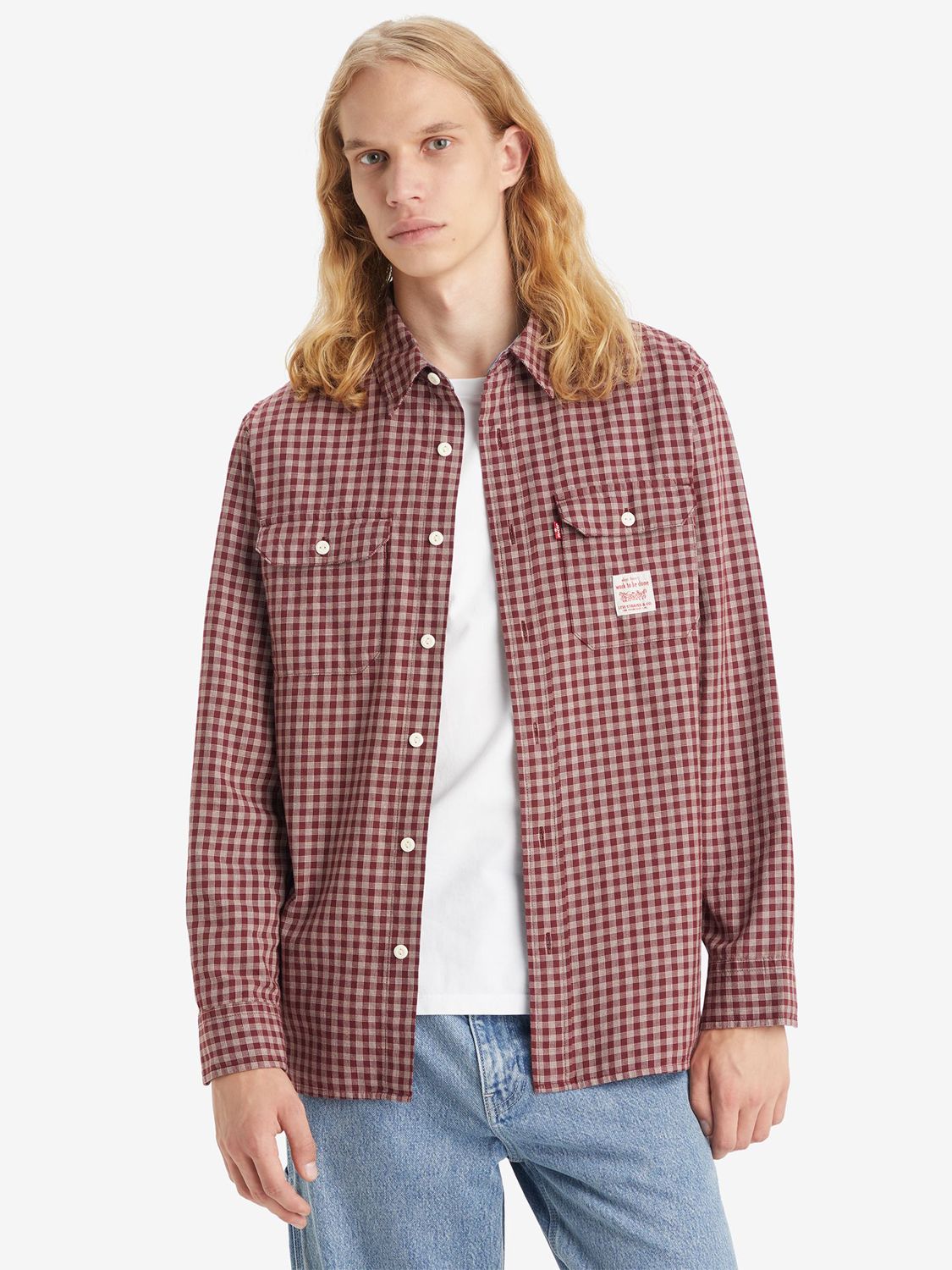 Levi's Classic Checked Worker Shirt, Red/Multi, M