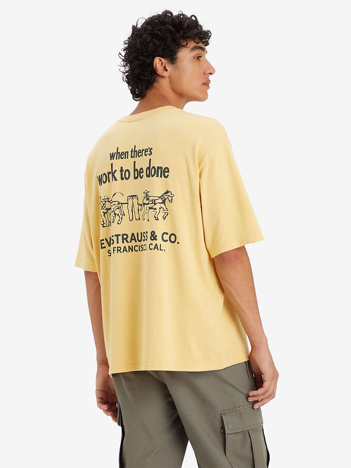 Buy Levi's Short Sleeve Workwear T-Shirt, Yellow Online at johnlewis.com