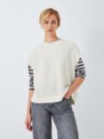 John Lewis ANYDAY Tape Yarn Knit Top, Cream