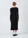 John Lewis ANYDAY Rib Knit Midi Dress, Black