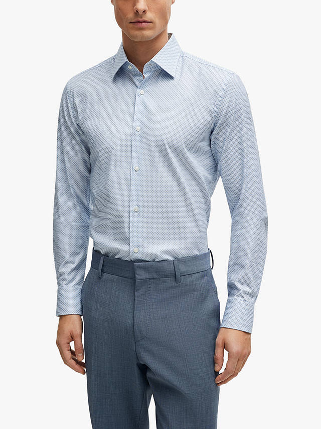 BOSS H-Hank Kent Long Sleeve Shirt, Light/Pastel Blue