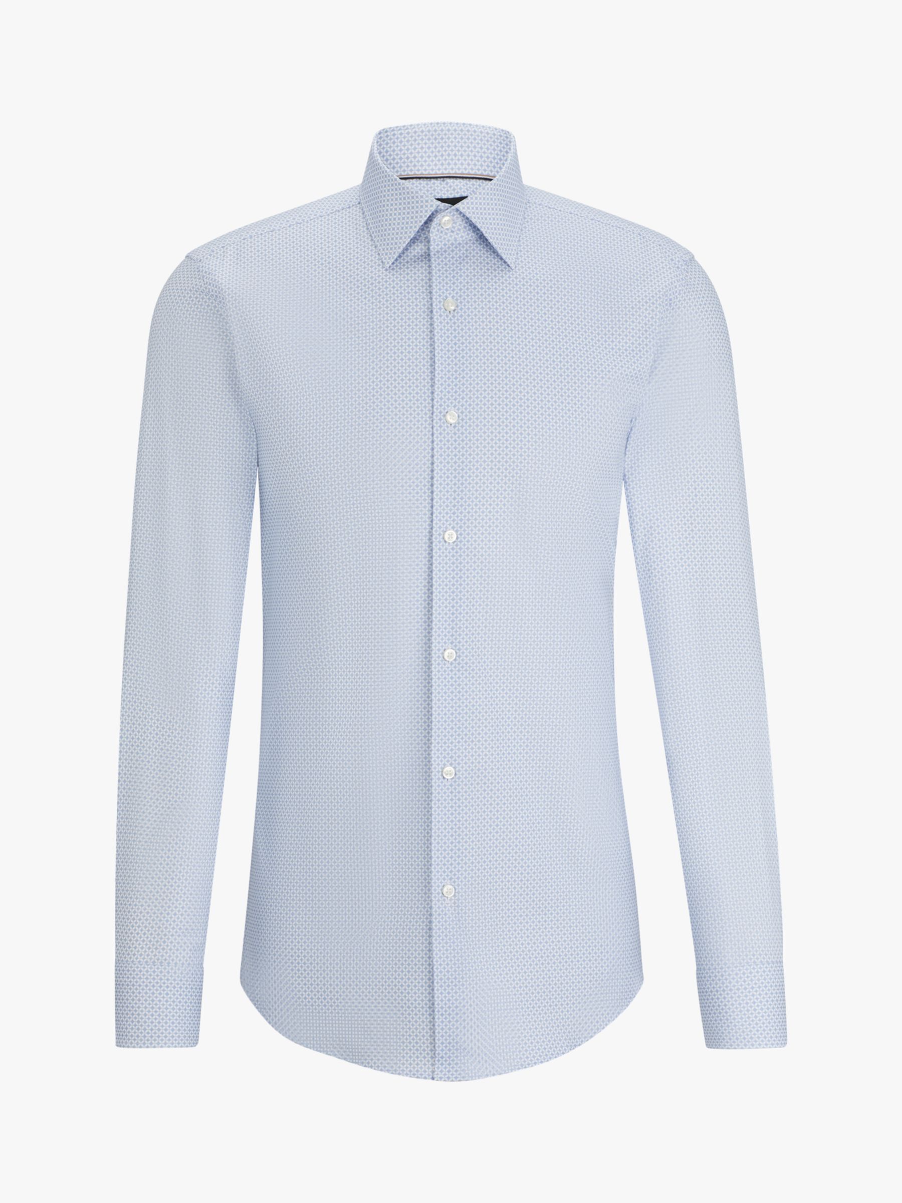 BOSS H-Hank Kent Long Sleeve Shirt, Light/Pastel Blue, 17.75L