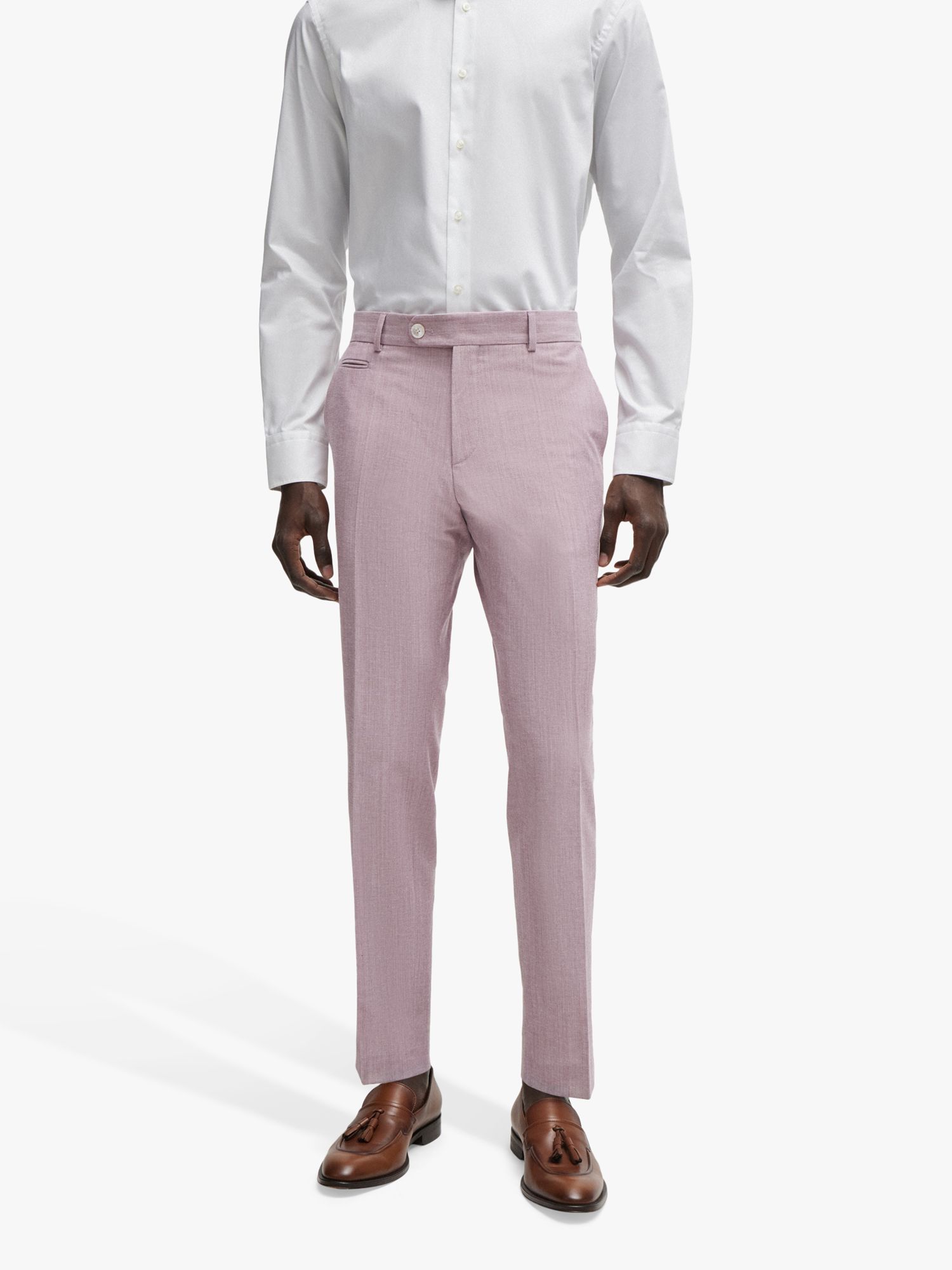 Buy BOSS Slim Fit Heritage Trousers, Light Purple Online at johnlewis.com