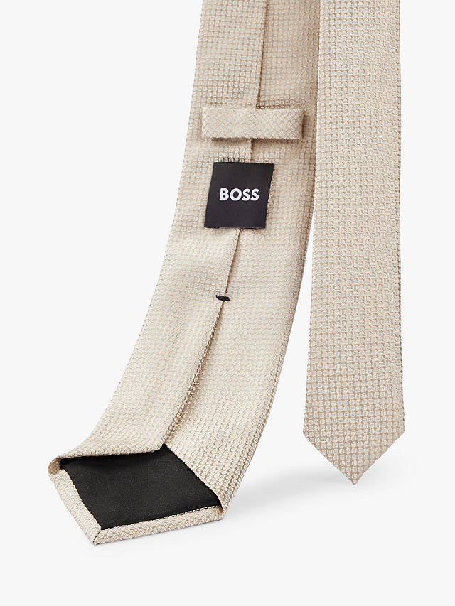 BOSS Tailored Timeless Silk Blend Tie, Light Beige
