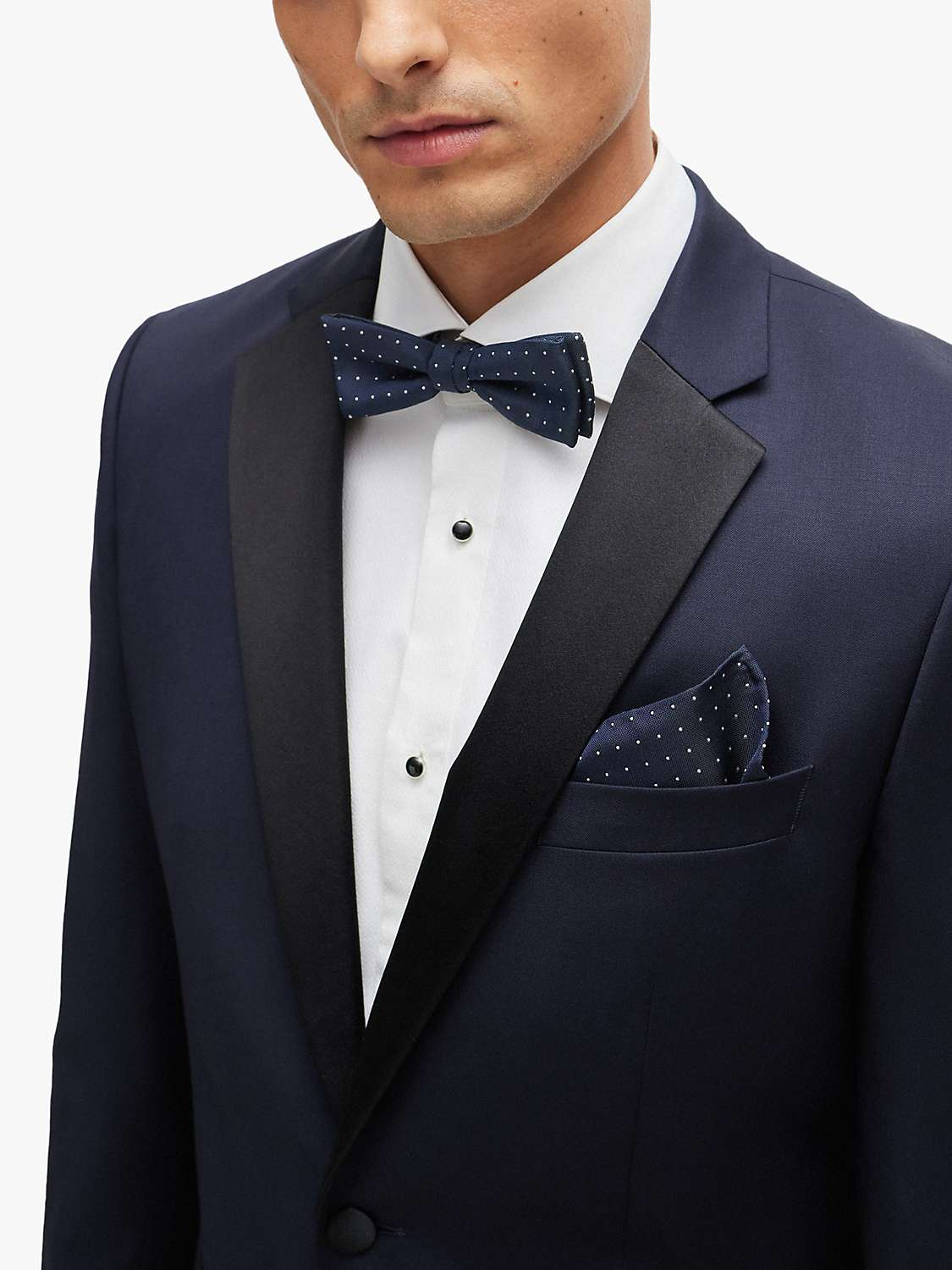 Buy HUGO BOSS Heritage Silk Blend Bow Tie & Pocket Square Set, Dark Blue Online at johnlewis.com