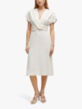 BOSS Debasa Frill Sleeve A-Line Dress, Open White