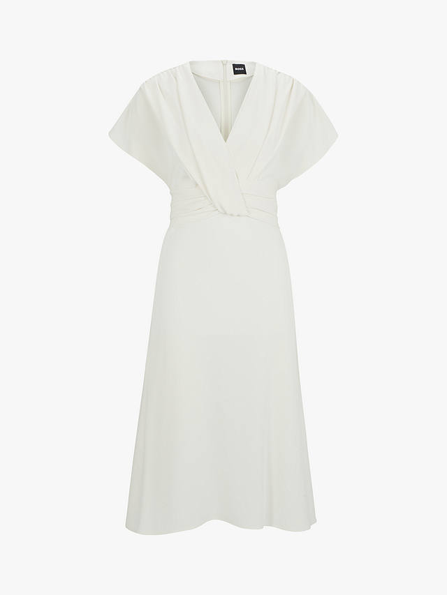BOSS Debasa Frill Sleeve A-Line Dress, Open White