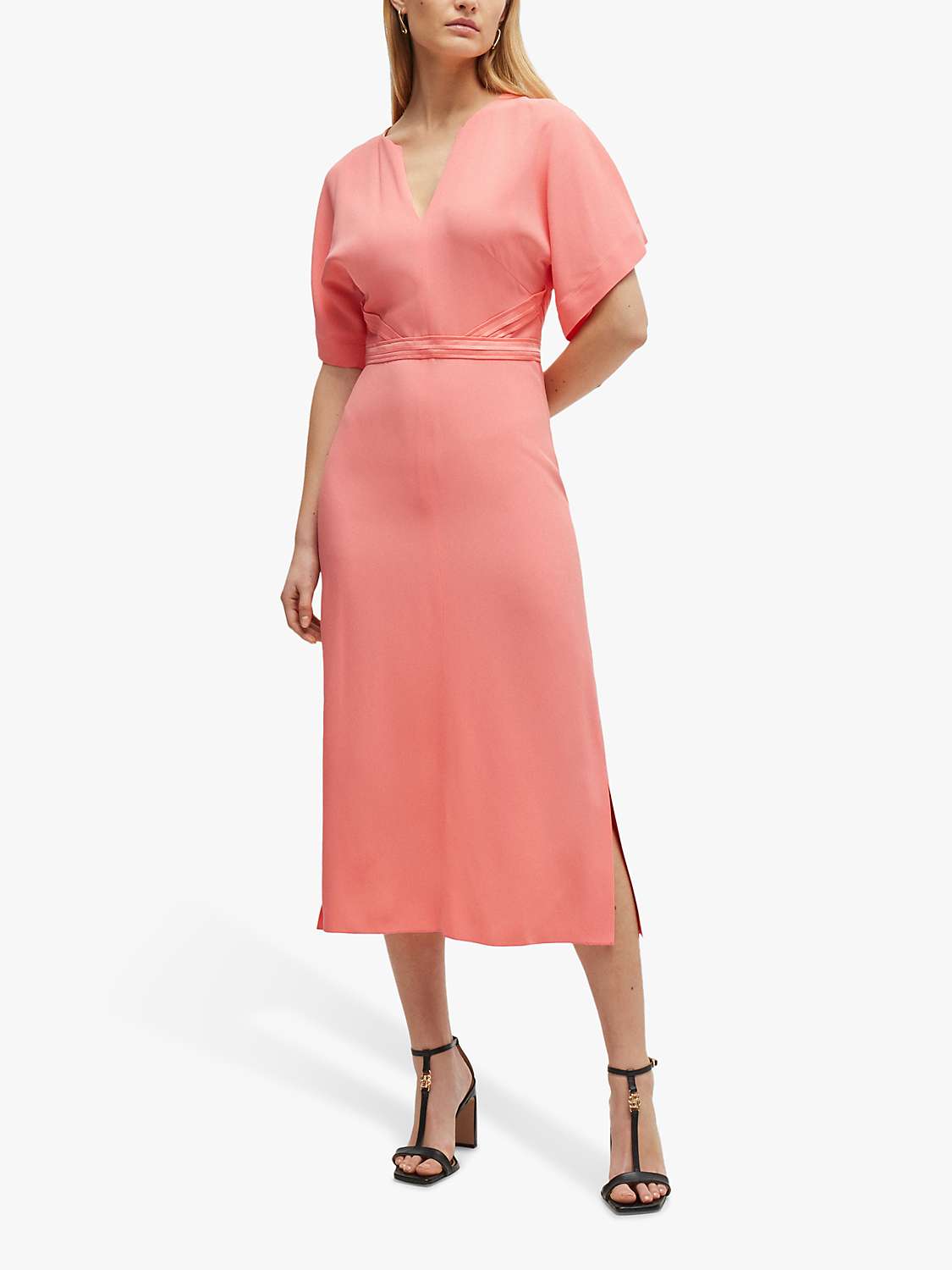 Buy BOSS Dawinga Midi Dress, Coral Online at johnlewis.com