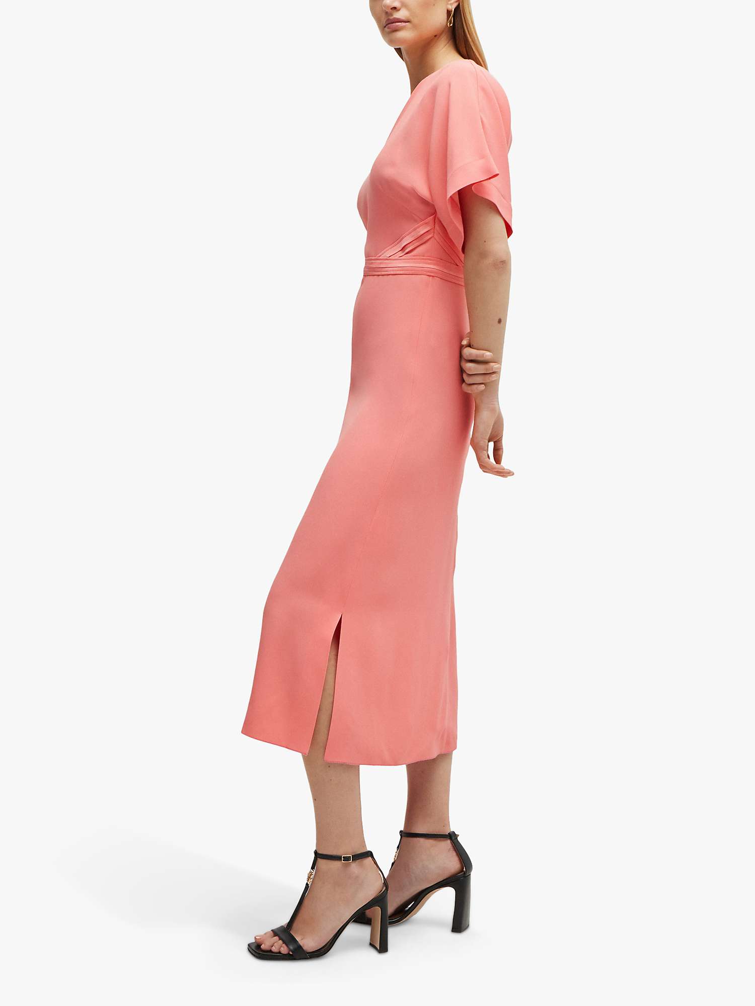 Buy BOSS Dawinga Midi Dress, Coral Online at johnlewis.com