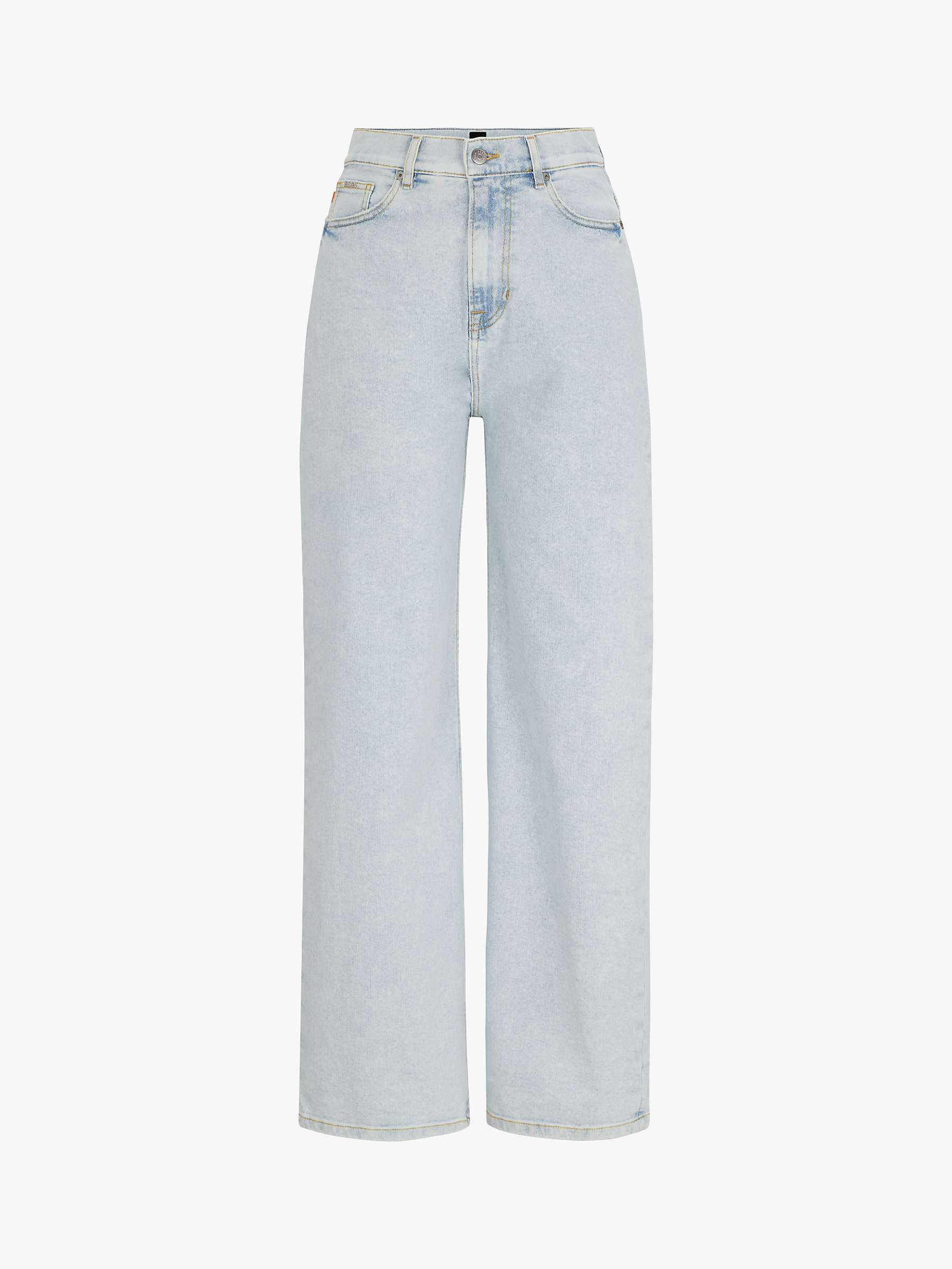 Buy BOSS Marlene Wide Leg Jeans, Medium Blue Online at johnlewis.com
