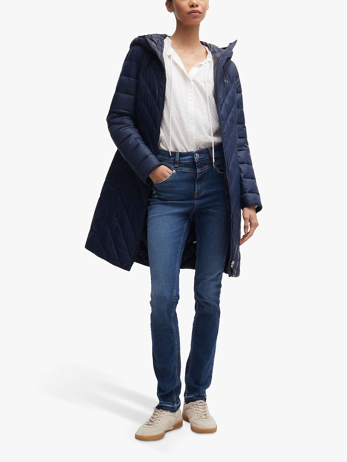 Buy BOSS Cotton Blend Skinny Jeans, Navy Online at johnlewis.com