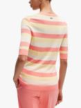 BOSS Facuba Fine Knit Stipe Jumper, Salmon/Multi