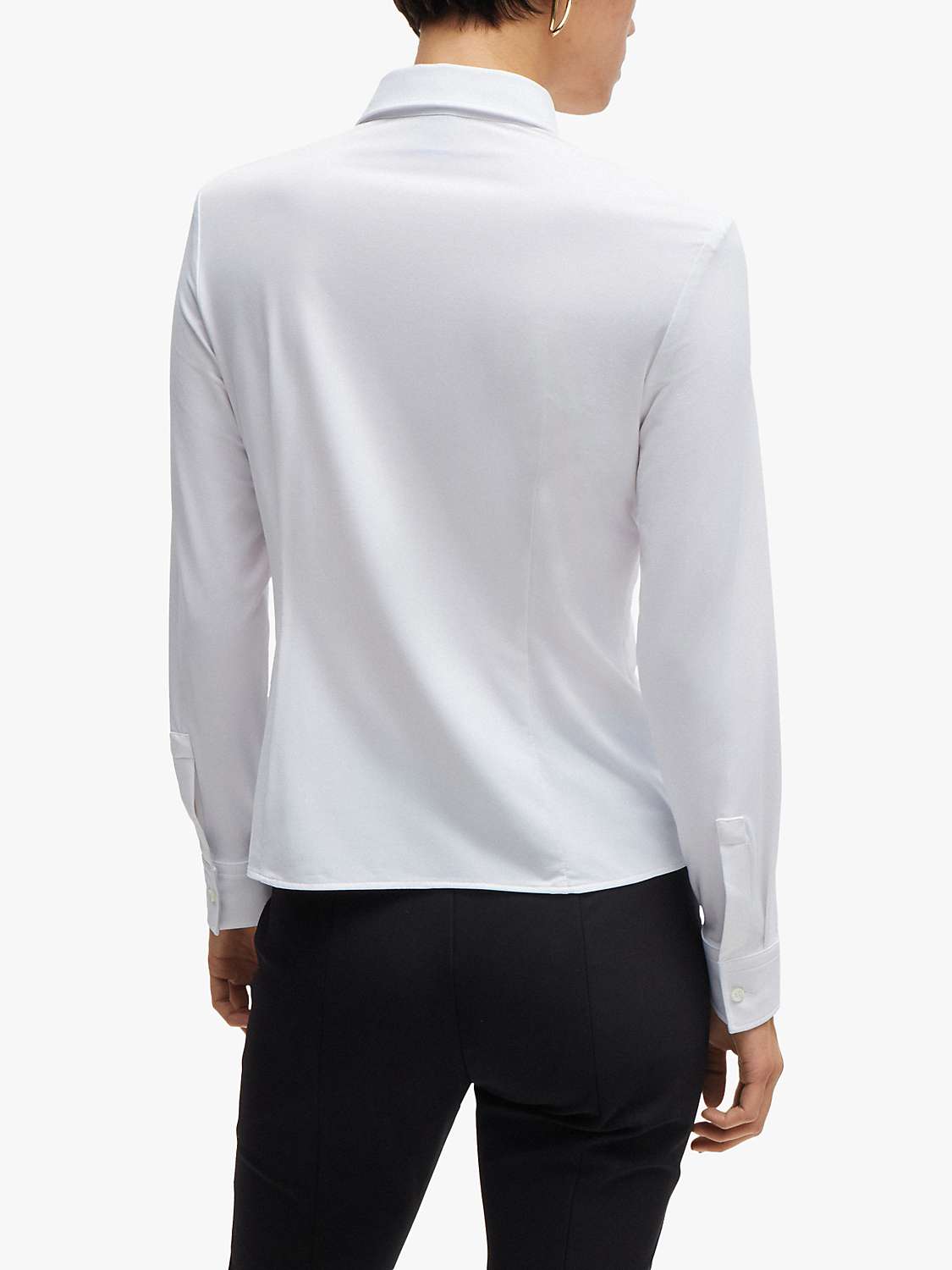 Buy BOSS Boanna 100 Long Sleeve Shirt, White Online at johnlewis.com