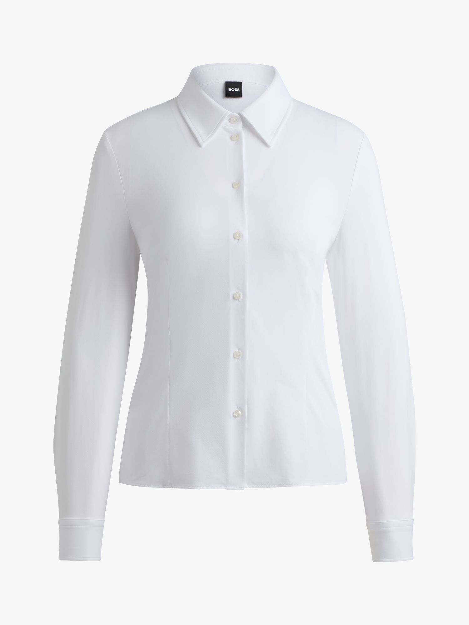 BOSS Boanna 100 Long Sleeve Shirt, White, 14