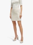 BOSS Vaseto Mini Tweed Skirt, Ivory, Cream