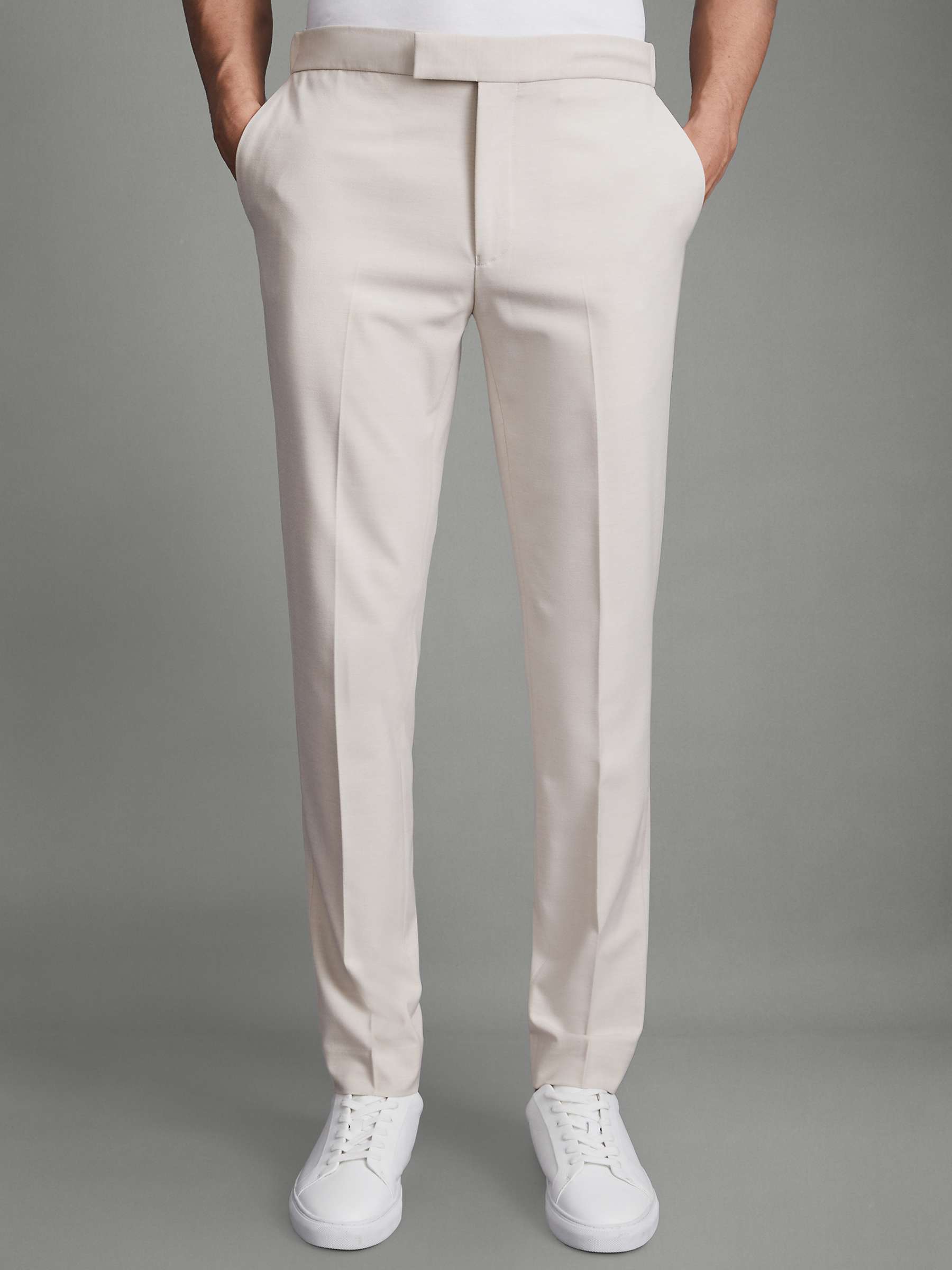Buy Reiss Found Draw Cord Waist Slim Fit Trousers, Stone Online at johnlewis.com