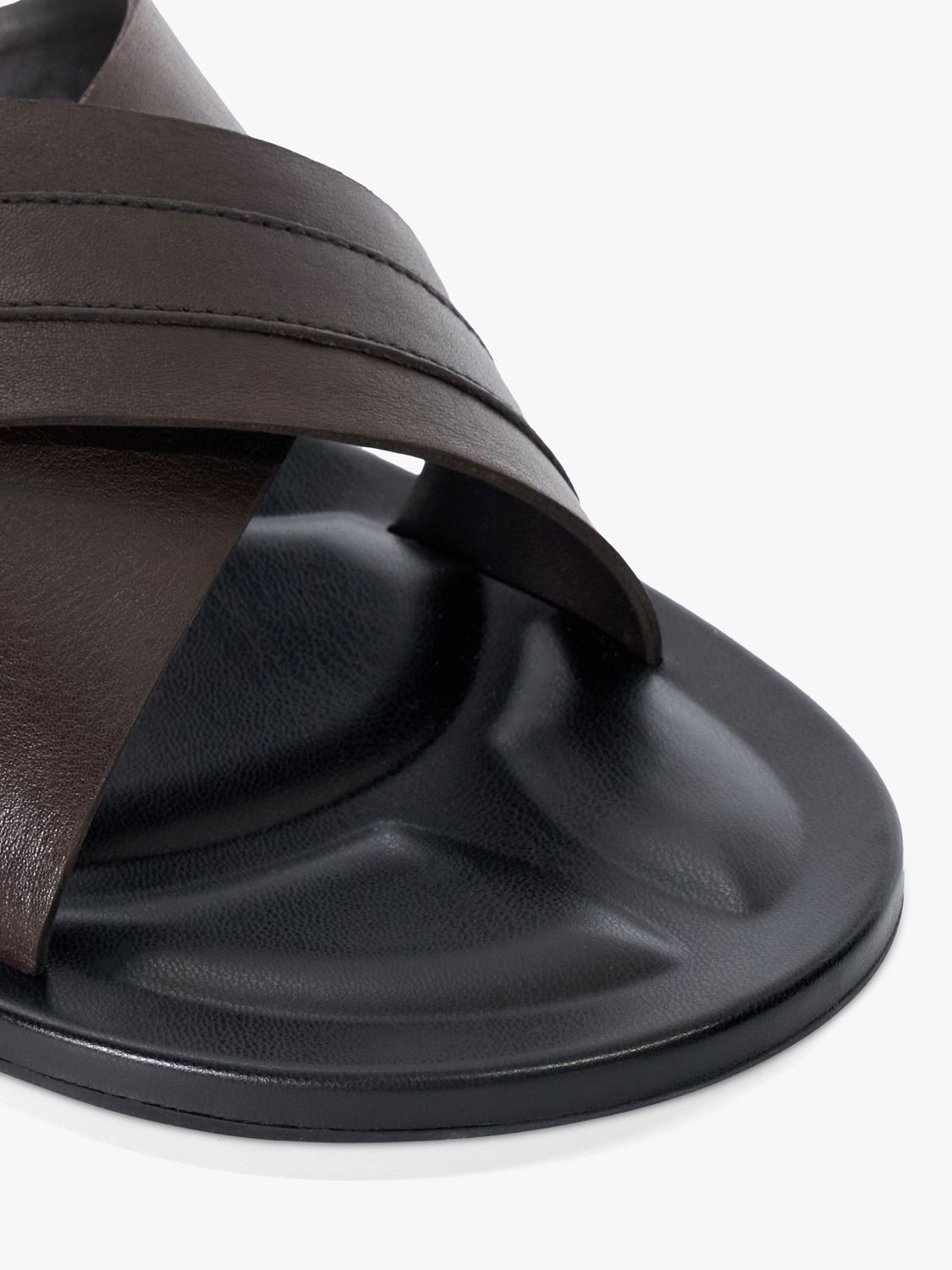 Buy Dune Frankos Cross Strap Leather Sandals, Brown Online at johnlewis.com