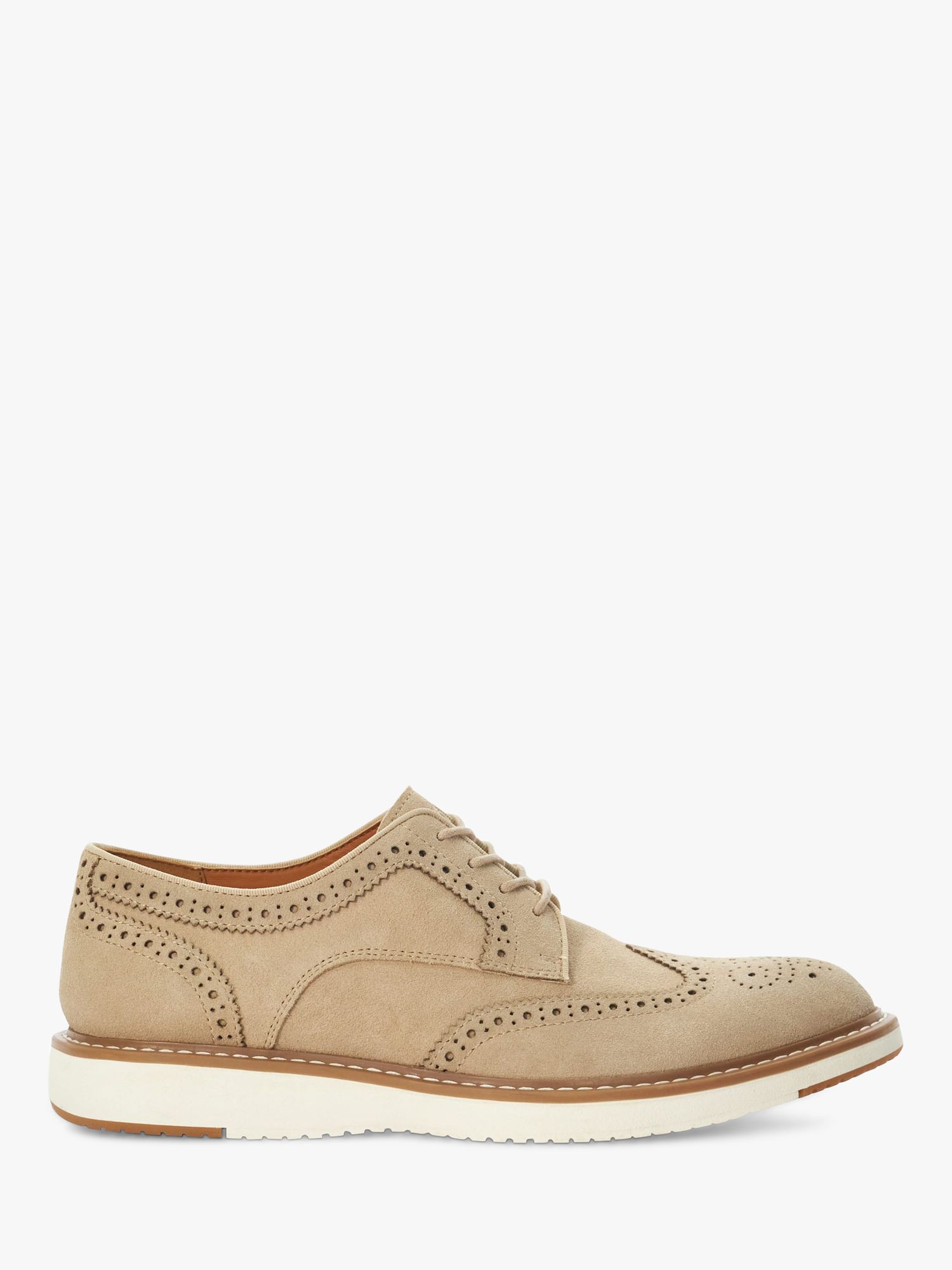 Dune Bronny Suede Brouge Lace Up Shoes, Sand, 11