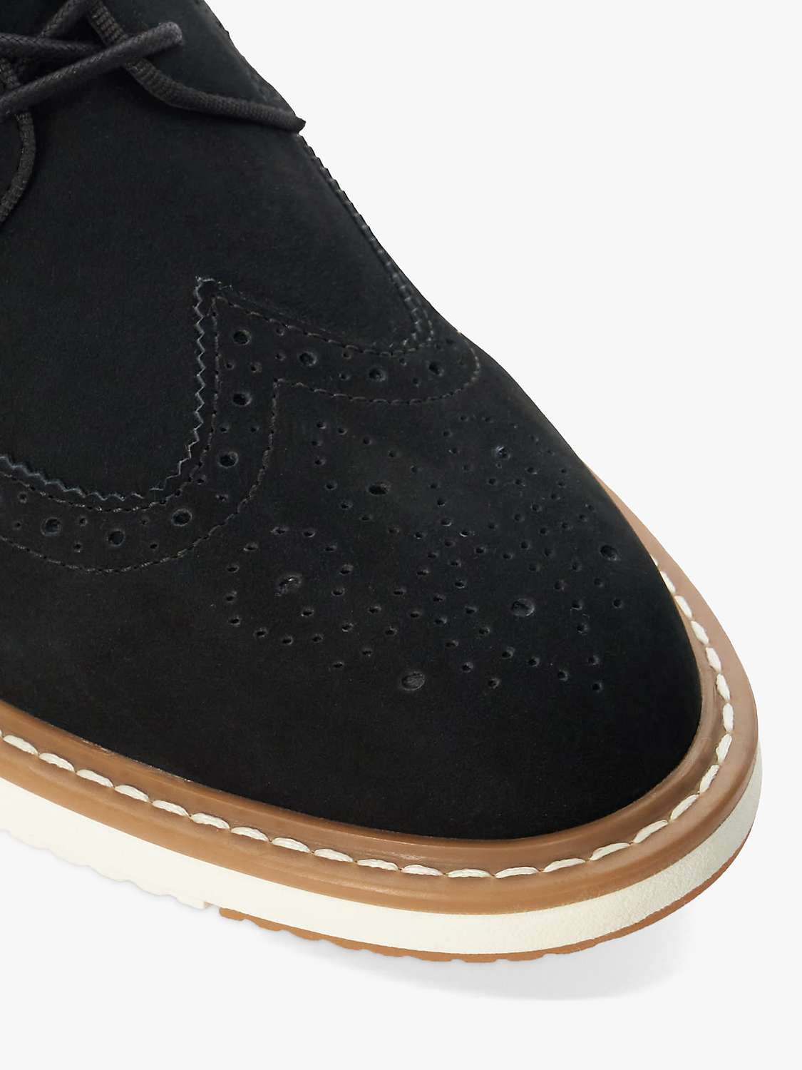 Buy Dune Bronny Brogue Wedge Shoes, Black Online at johnlewis.com