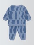 John Lewis ANYDAY Baby Splice Cotton Sweatshirt & Joggers Set, Blue