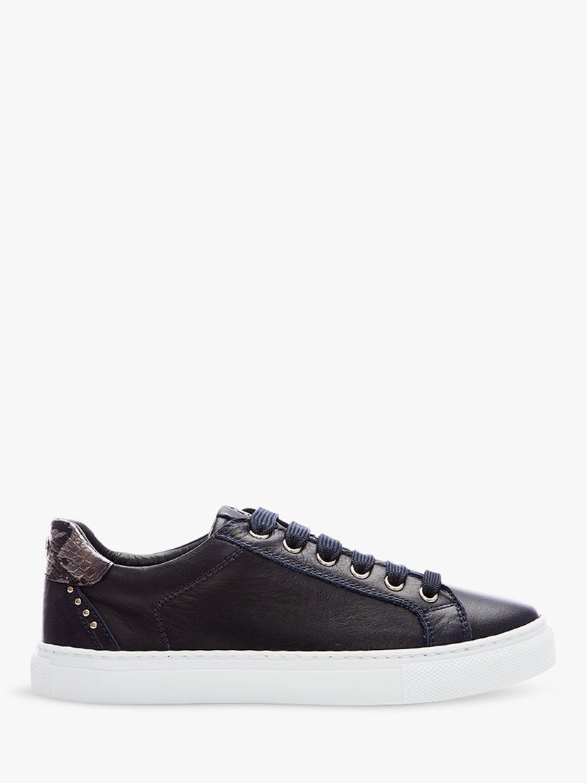 Moda in Pelle Bradd Leather Trainers, Navy at John Lewis & Partners