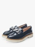 Moda in Pelle Evella Patent Loafers, Navy