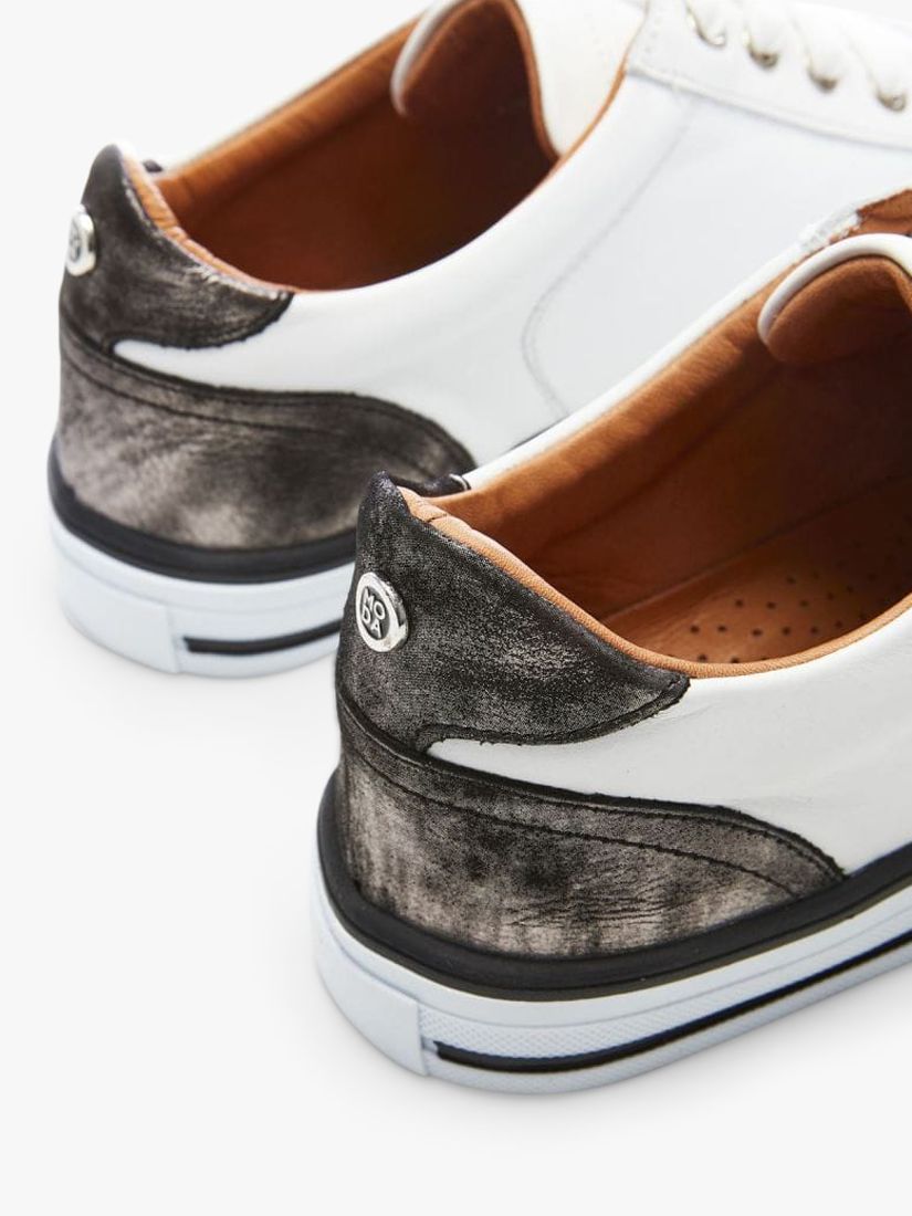 Buy Moda in Pelle Amoreti Low Top Leather Trainers, White/Pewter Online at johnlewis.com
