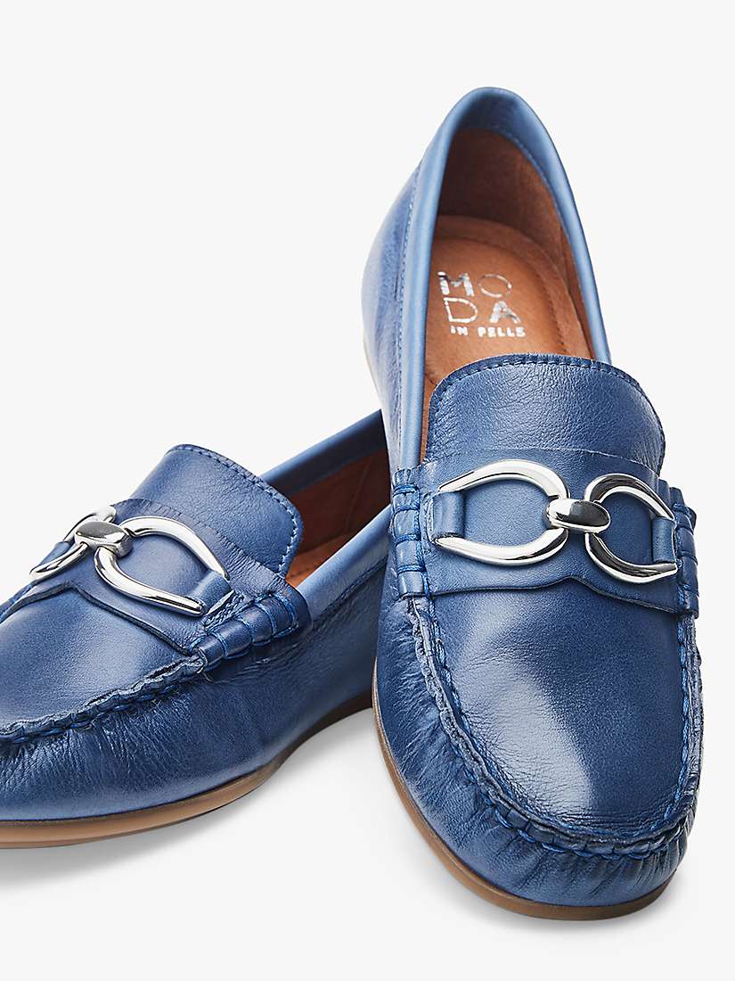 Buy Moda in Pelle Fabiole Leather Loafers, Blue Online at johnlewis.com
