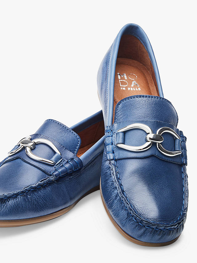 Moda in Pelle Fabiole Leather Loafers, Blue