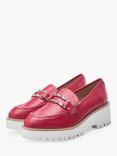 Moda in Pelle Faythe Block Heel Leather Loafers, Raspberry