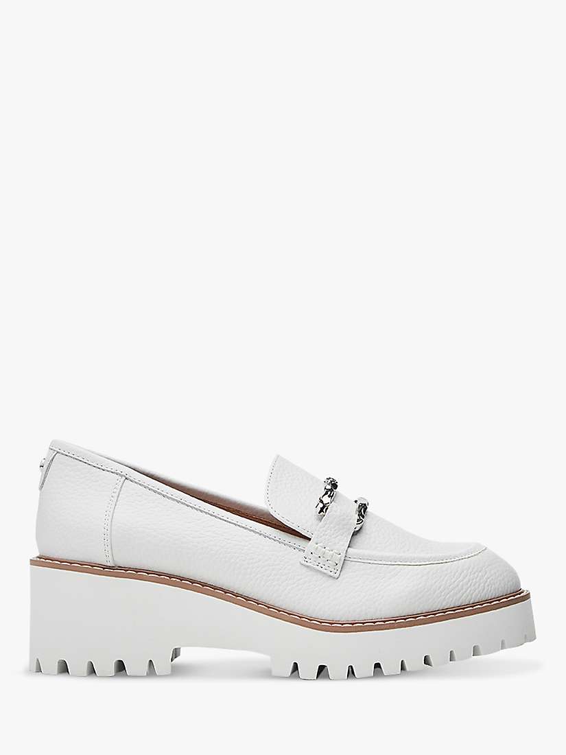 Buy Moda in Pelle Faythe Block Heel Chunky Leather Loafers, White Online at johnlewis.com