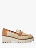 Moda in Pelle Faythe Block Heel Loafers, Natural