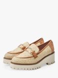 Moda in Pelle Faythe Block Heel Loafers, Natural